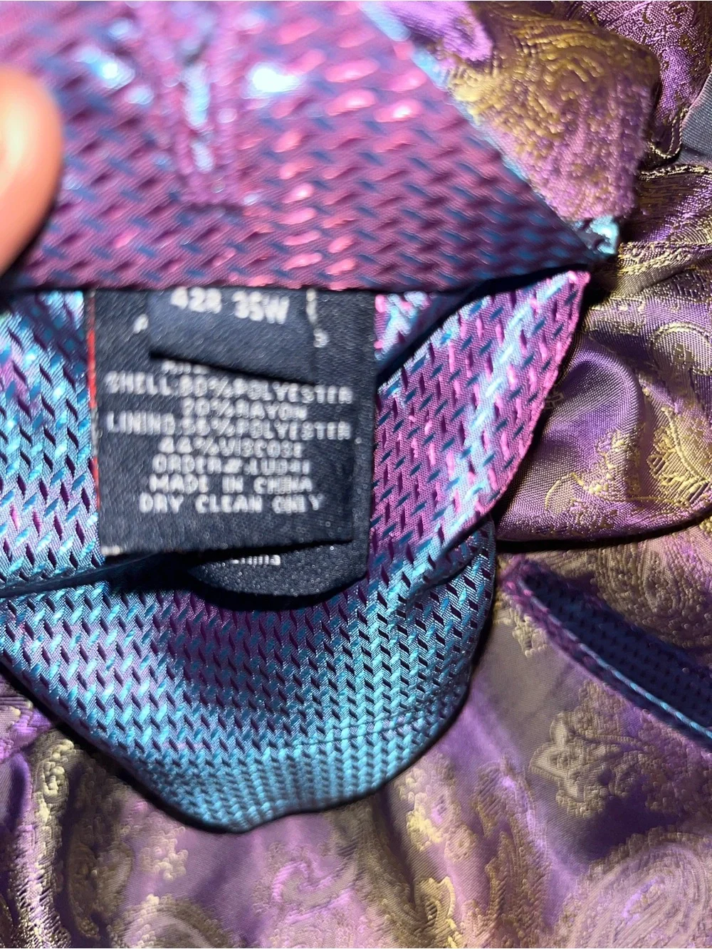 English Laundry Gray Windowpane Sport Coat with Purple Paisley Lining